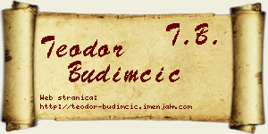 Teodor Budimčić vizit kartica
